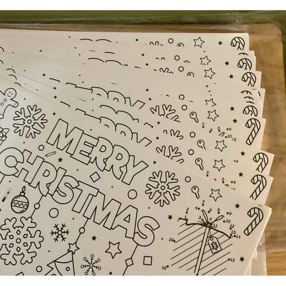 Lot Of 50 Christmas Activity Place Mats,‎ Disposable, Gift Boutique